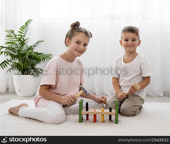 kids playing with colorful game