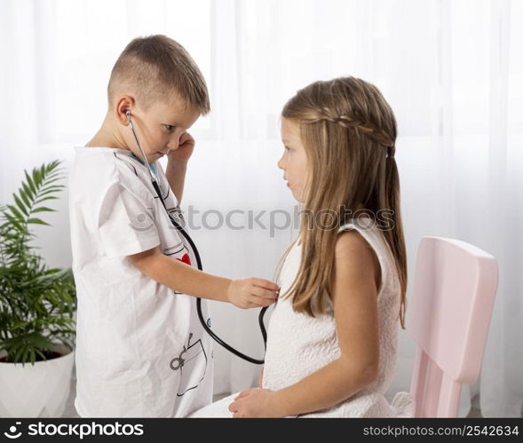 kids playing with medical game