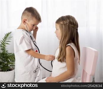 kids playing with medical game