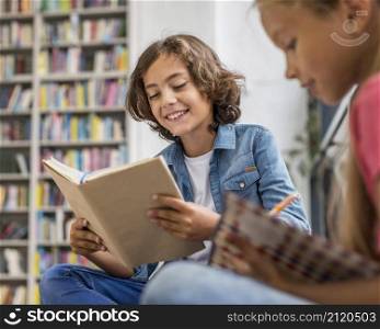 kids reading doing their homework