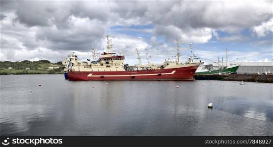 Killybegs is the most important fishing port in Ireland, and its harbour is often full with trawlers.