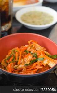 Kimchi salad of korean food traditional in bowl