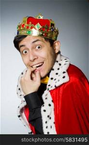 King businessman in funny concept