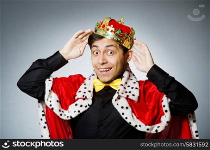 King businessman in funny concept