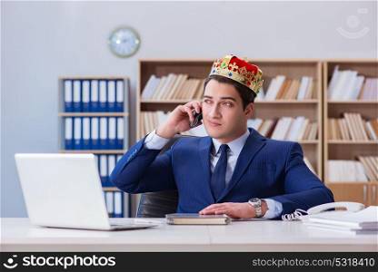 King businessman working in the office
