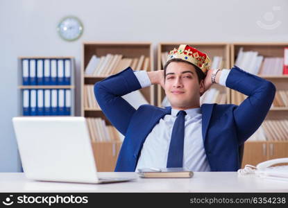 King businessman working in the office