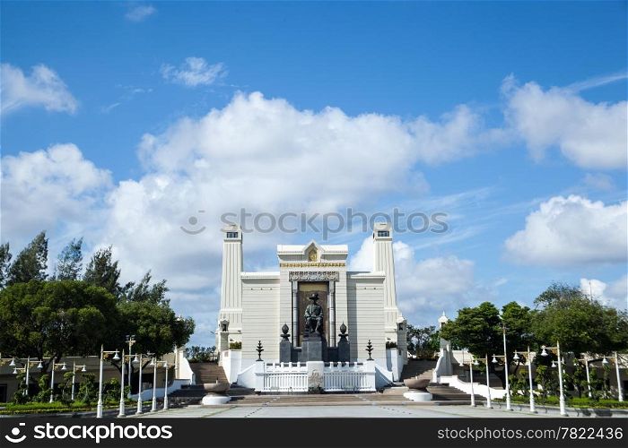 King Rama 1 Monument.symbol of Bangkok, Thailand.mounment and cloud blue sky.
