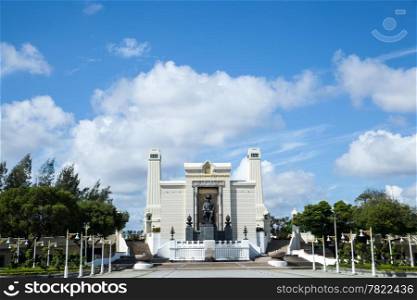 King Rama 1 Monument.symbol of Bangkok, Thailand.mounment and cloud blue sky.