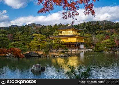 Kinkakuji Temple (The Golden Pavilion) with autumn maple in Kyoto