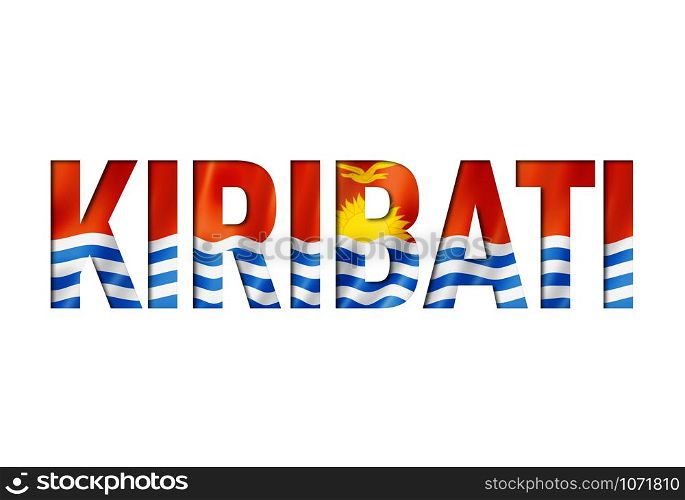 kiribati flag text font. nation symbol background. kiribati flag text font