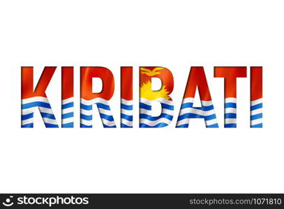 kiribati flag text font. nation symbol background. kiribati flag text font
