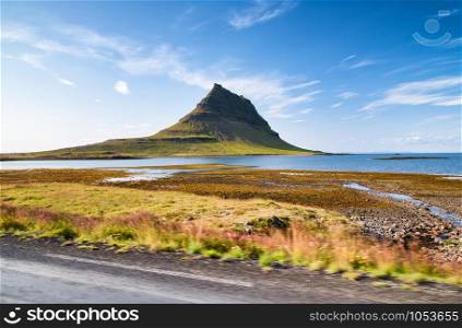 Kirkjufell mountain in Snaefellnes Peninsula, Iceland.