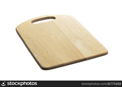 Kitchen cutting board isolated on white background, high depth of field, studio shot