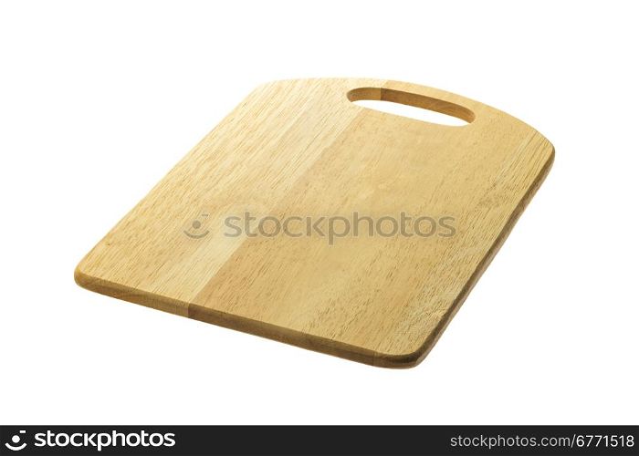 Kitchen cutting board isolated on white background, high depth of field, studio shot