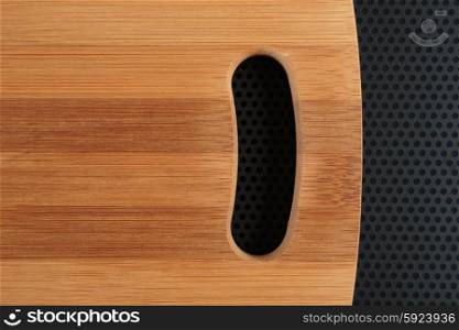 Kitchen cutting board on a metal table