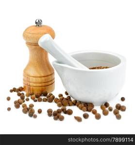 kitchen equipment for grinding spices isolated on a white background
