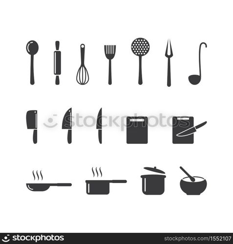 Kitchen icon cooking tools vector flat design