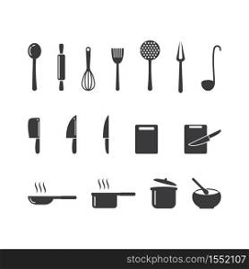 Kitchen icon cooking tools vector flat design