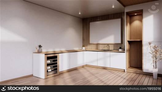 Kitchen room japanese style.3D rendering