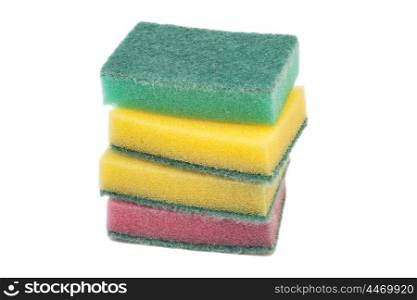 Kitchen sponges isolated on white background
