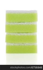 Kitchen sponges isolated over white background.