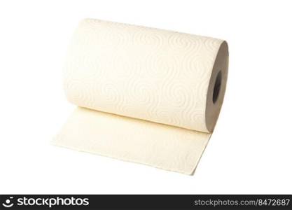 Kitchen towel bamboo roll isolated on a white background.. Kitchen towel bamboo roll isolated on a white background