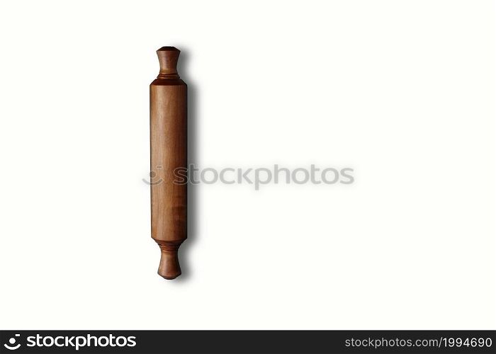 Kitchen wooden Roller pin isolated