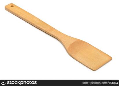 Kitchen wooden spatula isolated on white