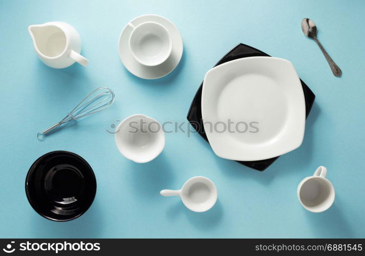 kitchenware at abstract colorful background