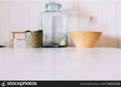 kitchenware white table. Beautiful photo. kitchenware white table