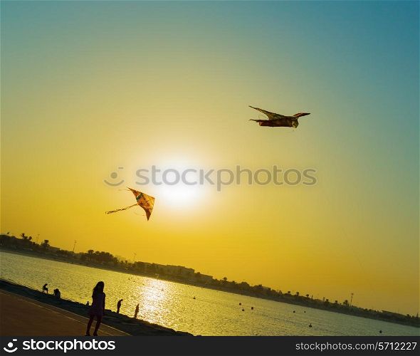 kite at sunset