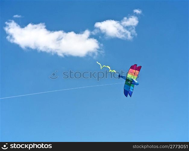 Kite Flying Plane. Kite Flying in the sky, fun for children