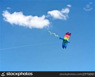 Kite Flying Plane. Kite Flying in the sky, fun for children