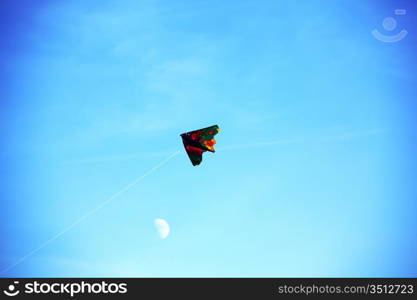 kite in blue sky close