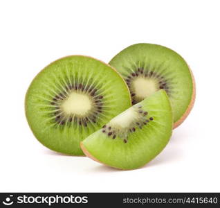 Kiwi fruit sliced segments isolated on white background cutout