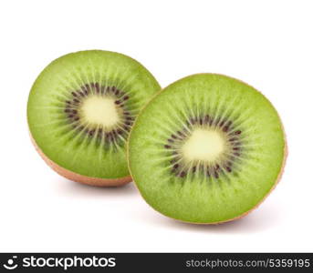 Kiwi fruit sliced segments isolated on white background cutout