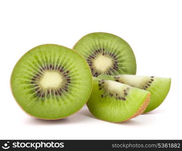 Kiwi fruit sliced segments isolated on white background cutout