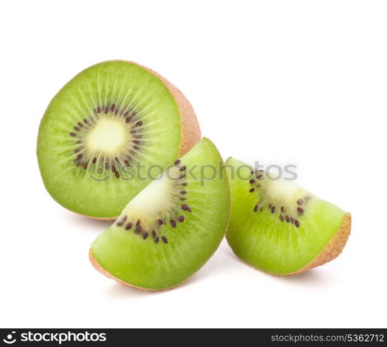 Kiwi fruit sliced segments isolated on white background cutout