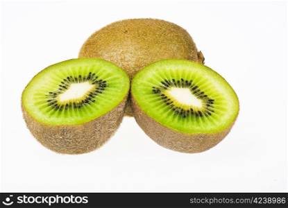 Kiwi fruits over white background - isolated