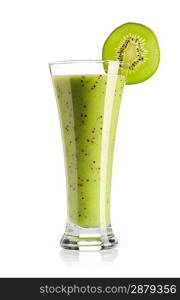 Kiwi smoothie isolated on white