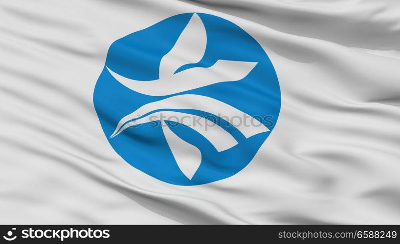 Kizugawa City Flag, Country Japan, Kyoto Prefecture, Closeup View. Kizugawa City Flag, Japan, Kyoto Prefecture, Closeup View