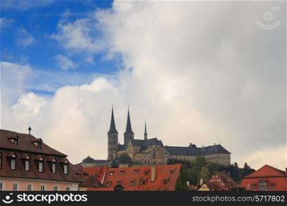 Kloster Michelsberg (Michaelsberg) in Bamburg, Germany with blue sky&#xA;
