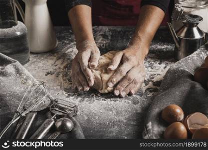 kneading dough composition bakery top. Resolution and high quality beautiful photo. kneading dough composition bakery top. High quality beautiful photo concept