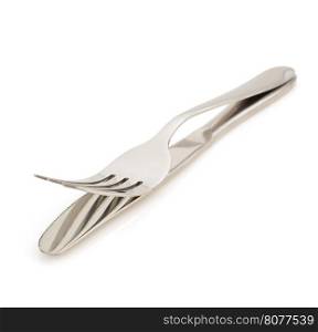 knife and fork isolated on white background