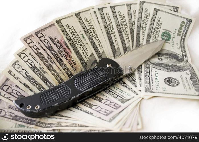 Knife and money