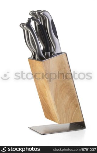 Knife block, isolated on white background. with clipping path