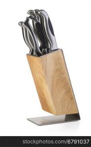 Knife block, isolated on white background. with clipping path
