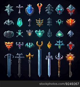 knife sword weapon game ai generated. fight metal, old antique, dagger icon knife sword weapon game illustration. knife sword weapon game ai generated