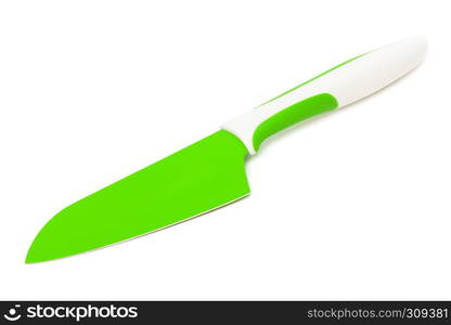 knife with blades of green on a white background