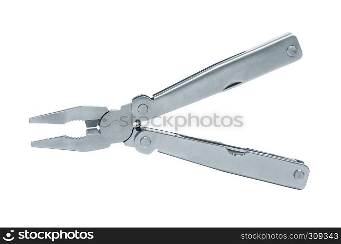 Knife with tools on a white background